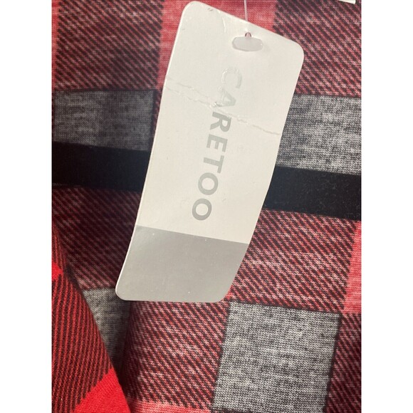 New Caretoo Red Plaid Flannel Print Light Button Up Shirt Men’s XL Black - Picture 6 of 8